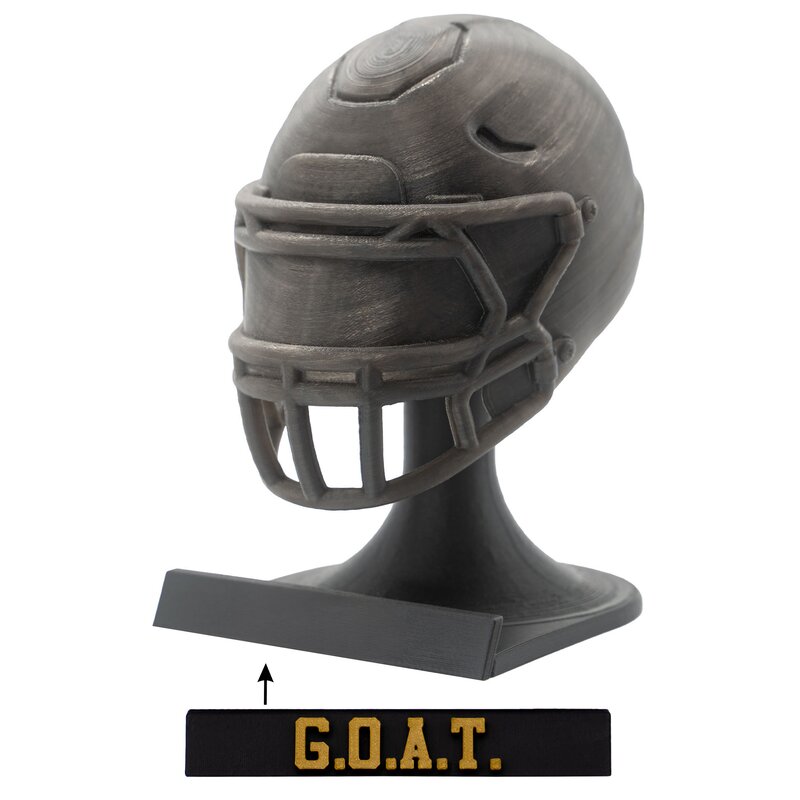 American Football MVP Helm Trophäe schwarzlicht Helm + Ständer GOAT