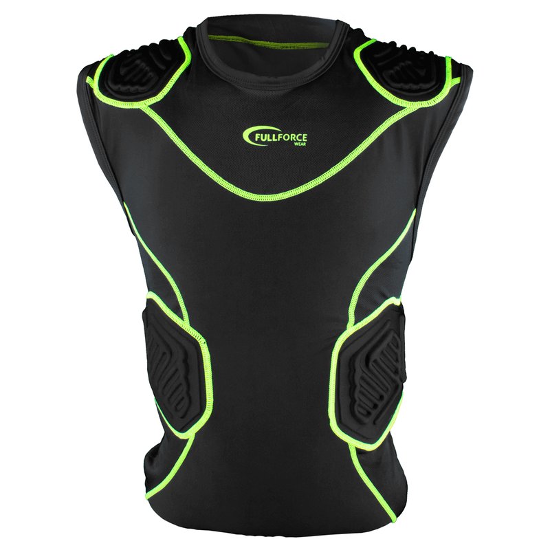 Full Force Shocc Lite 5 Pad Shirt mit Rippen- und Schulterpolsterung – schwarz Gr. S