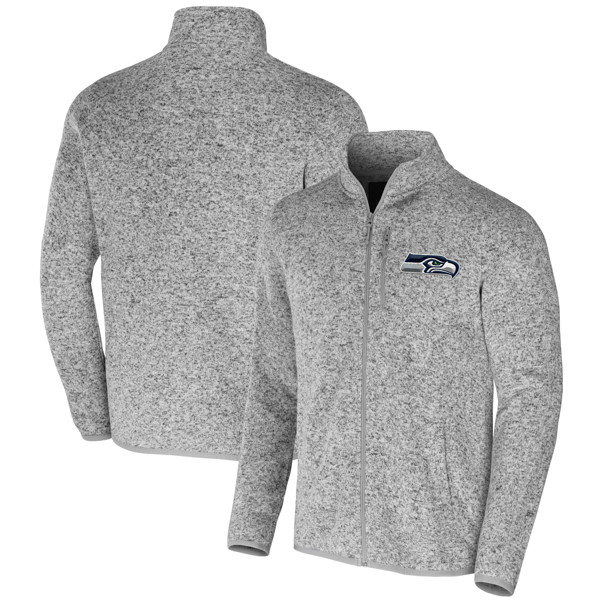 NFL x Darius Rucker Collection für Herren von Fanatics Heather Grey Seattle Seahawks Fleecejacke mit durchgehendem Reißverschluss