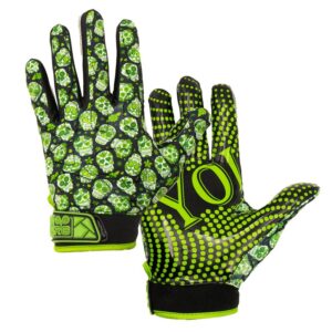 Rookie GOAT SnatchFORCE gepolsterte Skill Handschuhe – YOLO Neon Skull Gr. 2XL