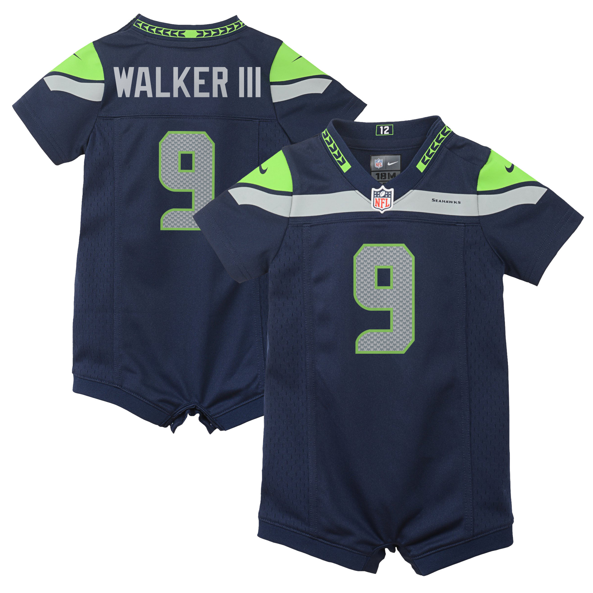 Seattle Seahawks Nike Home Jersey Strampler – College Navy – Kenneth Walker III – Kleinkinder