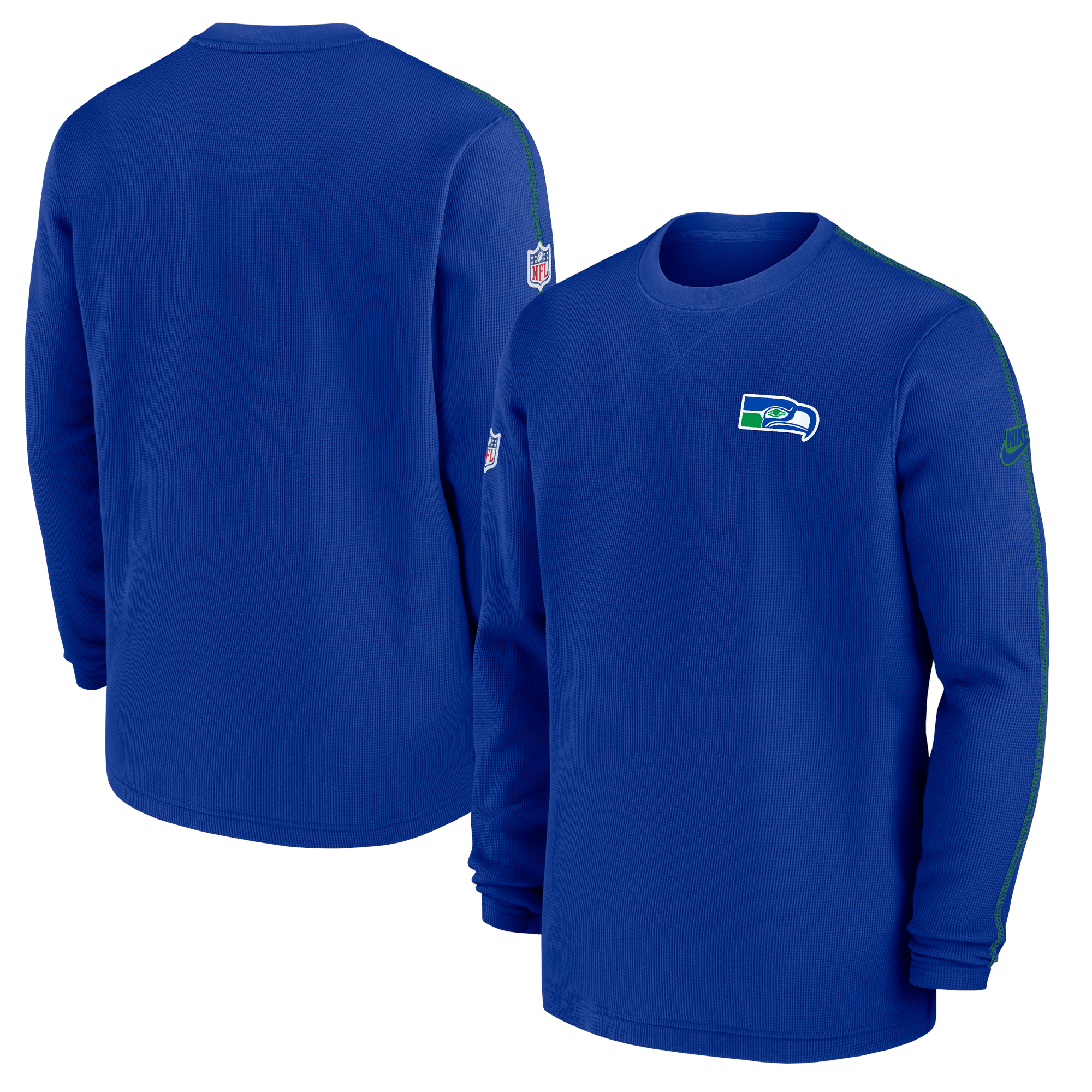 Nike Royal Seattle Seahawks Coach Langarm-T-Shirt mit alternativem Logo für Herren